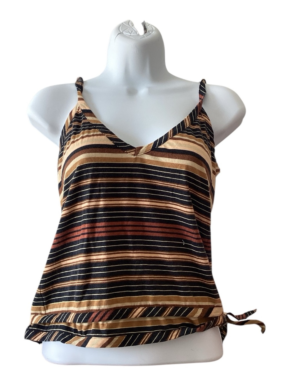 Y2K SportMax Max Mara Brown Stripe Tank Top Halter Designer M